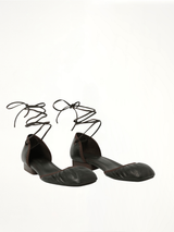 Micro Ballerina Flat in Dark Chocolate Front View | LEMAIRE