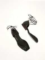 Micro Ballerina Flat in Dark Chocolate Top View | LEMAIRE