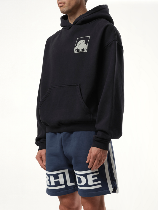 Moonlight Badge Hoodie in Vintage Black