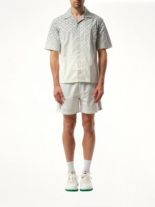 Short Sleeve Cuban Collar Shirt in Grey