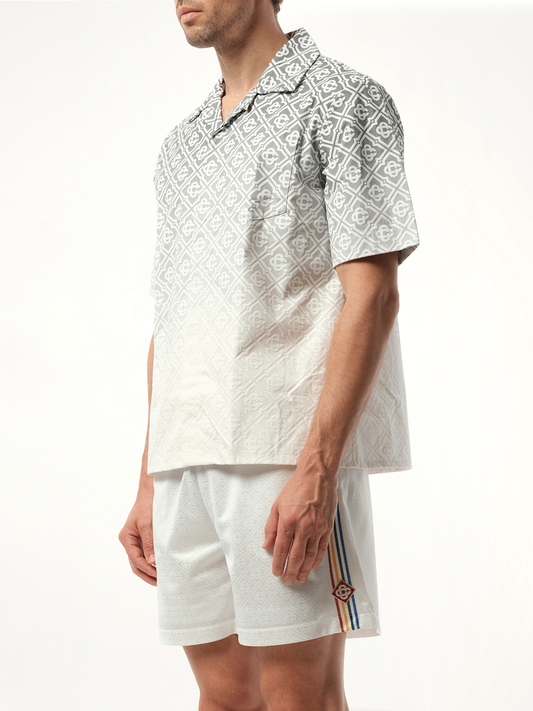 Short Sleeve Cuban Collar Shirt in Grey