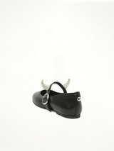 Disney x Coperni Horn Ballerina Belt Flat in Black Back View | COPERNI