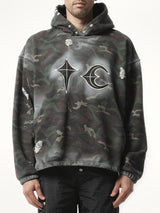 Thug Club Sprayed Camoflage Rock Hoodie in Camo