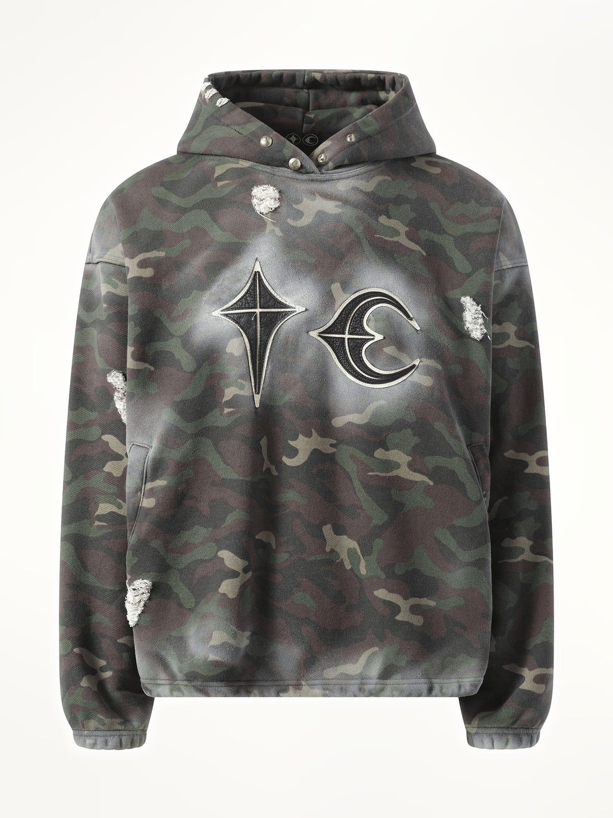 Thug Club Sprayed Camoflage Rock Hoodie in Camo