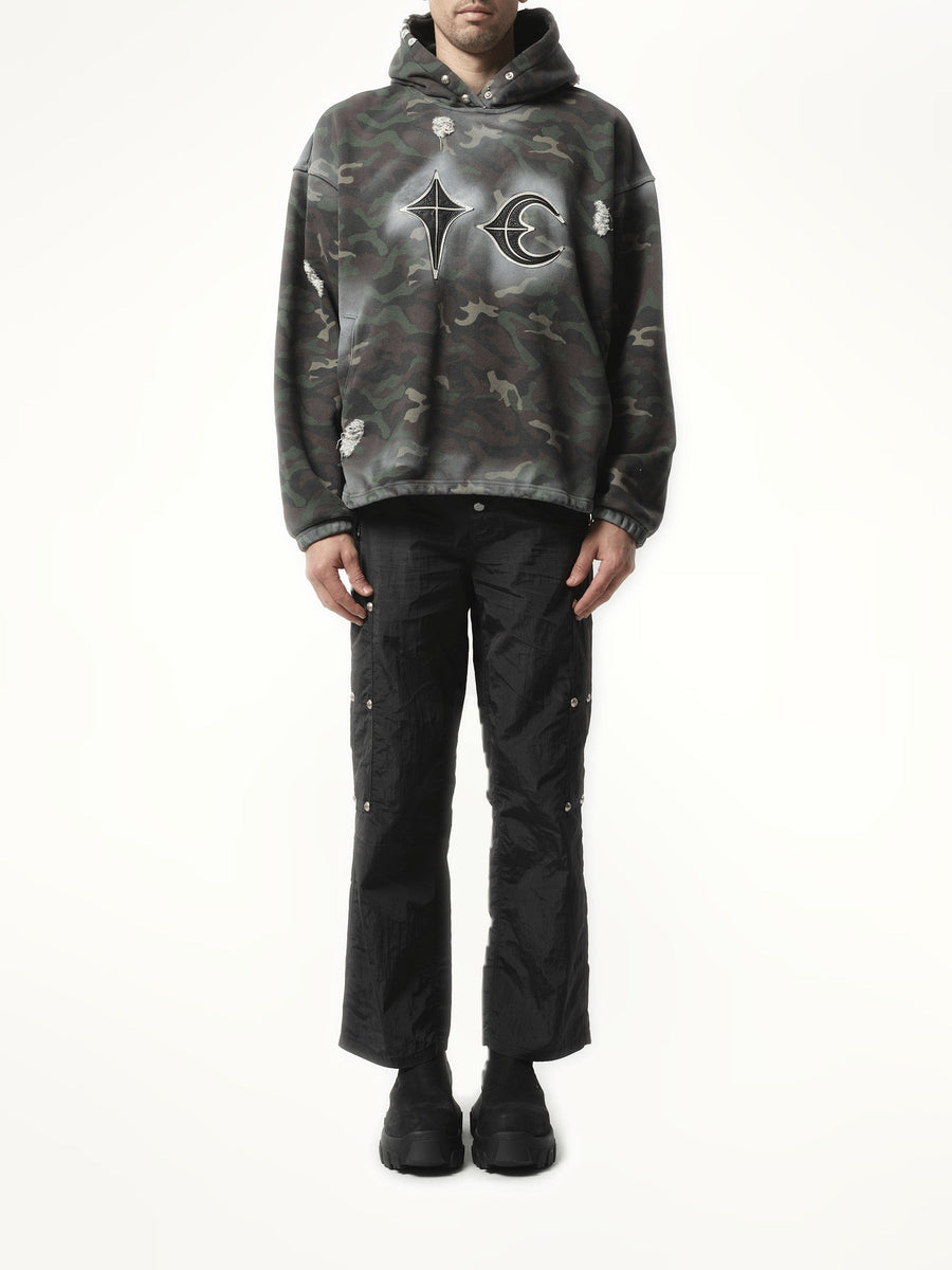 Thug Club Sprayed Camoflage Rock Hoodie in Camo