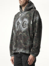 Thug Club Sprayed Camoflage Rock Hoodie in Camo