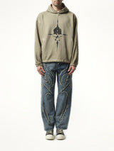 Thug Club Peace Stud Hoodie in Beige