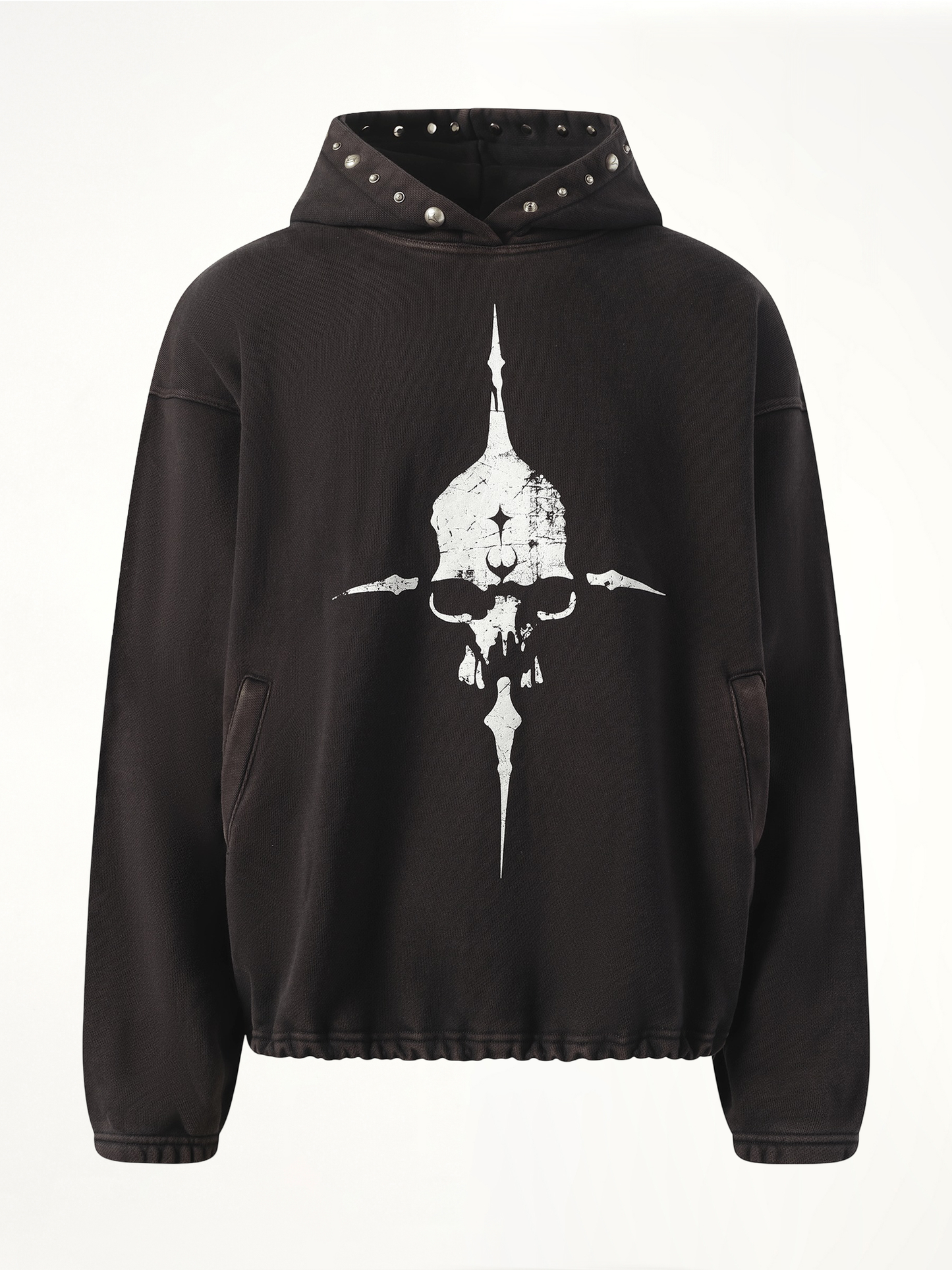 Peace Stud Hoodie in Black