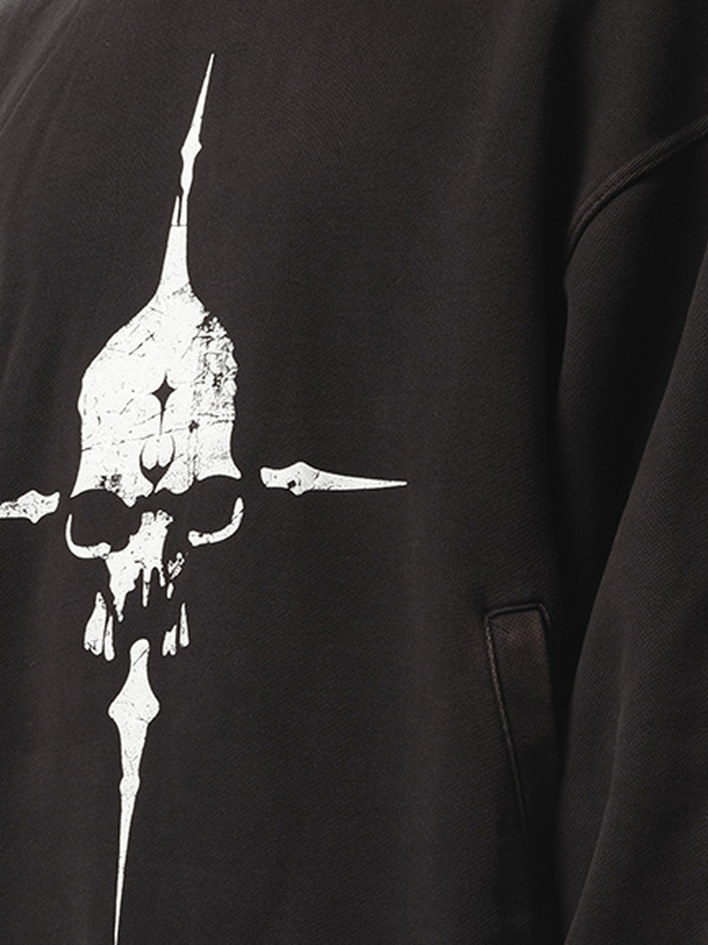 Peace Stud Hoodie in Black