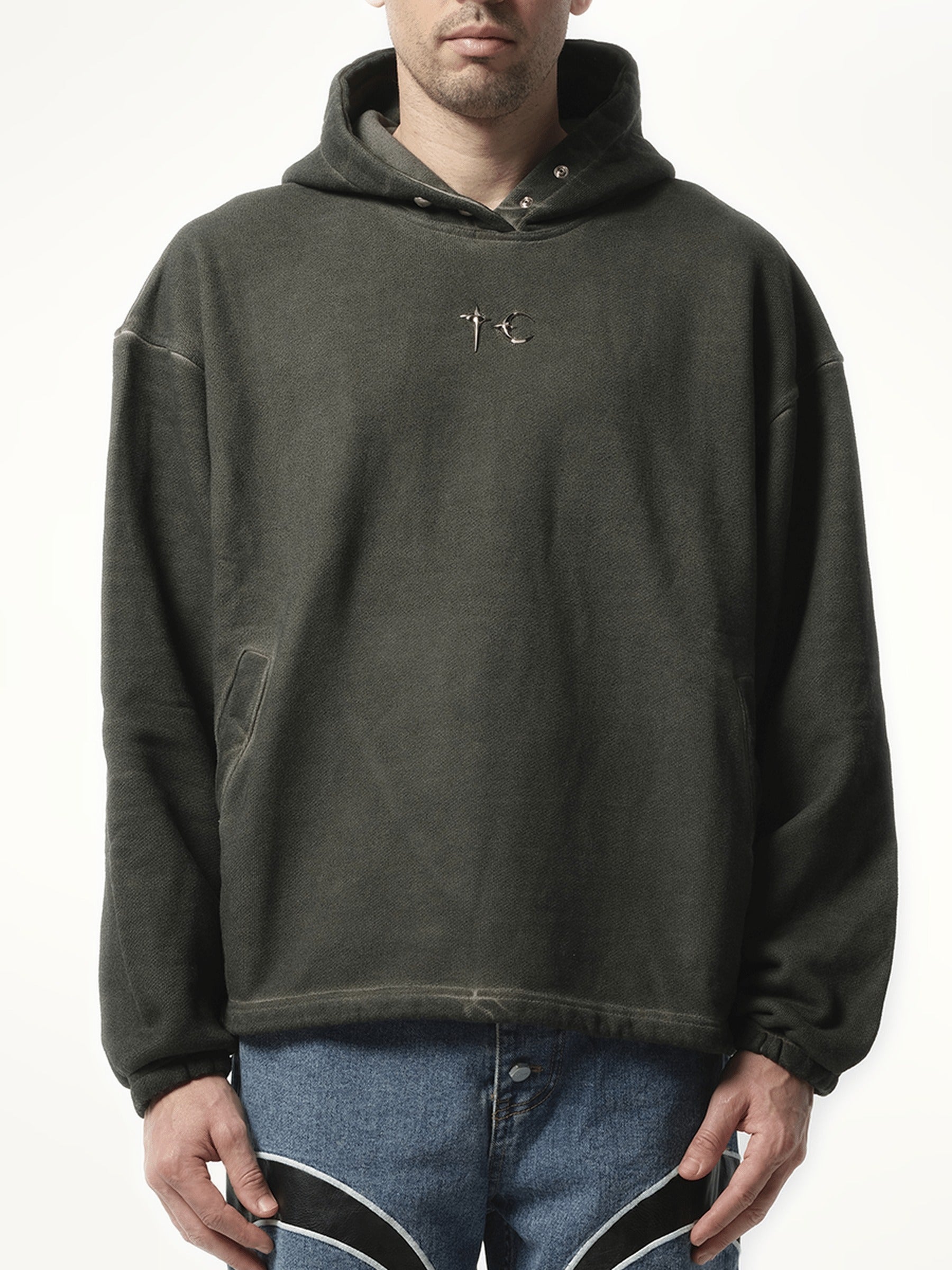 Thug Club Color Emblem Hoodie in Khaki
