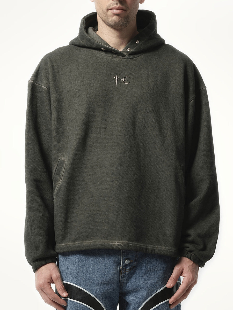 Thug Club Color Emblem Hoodie in Khaki
