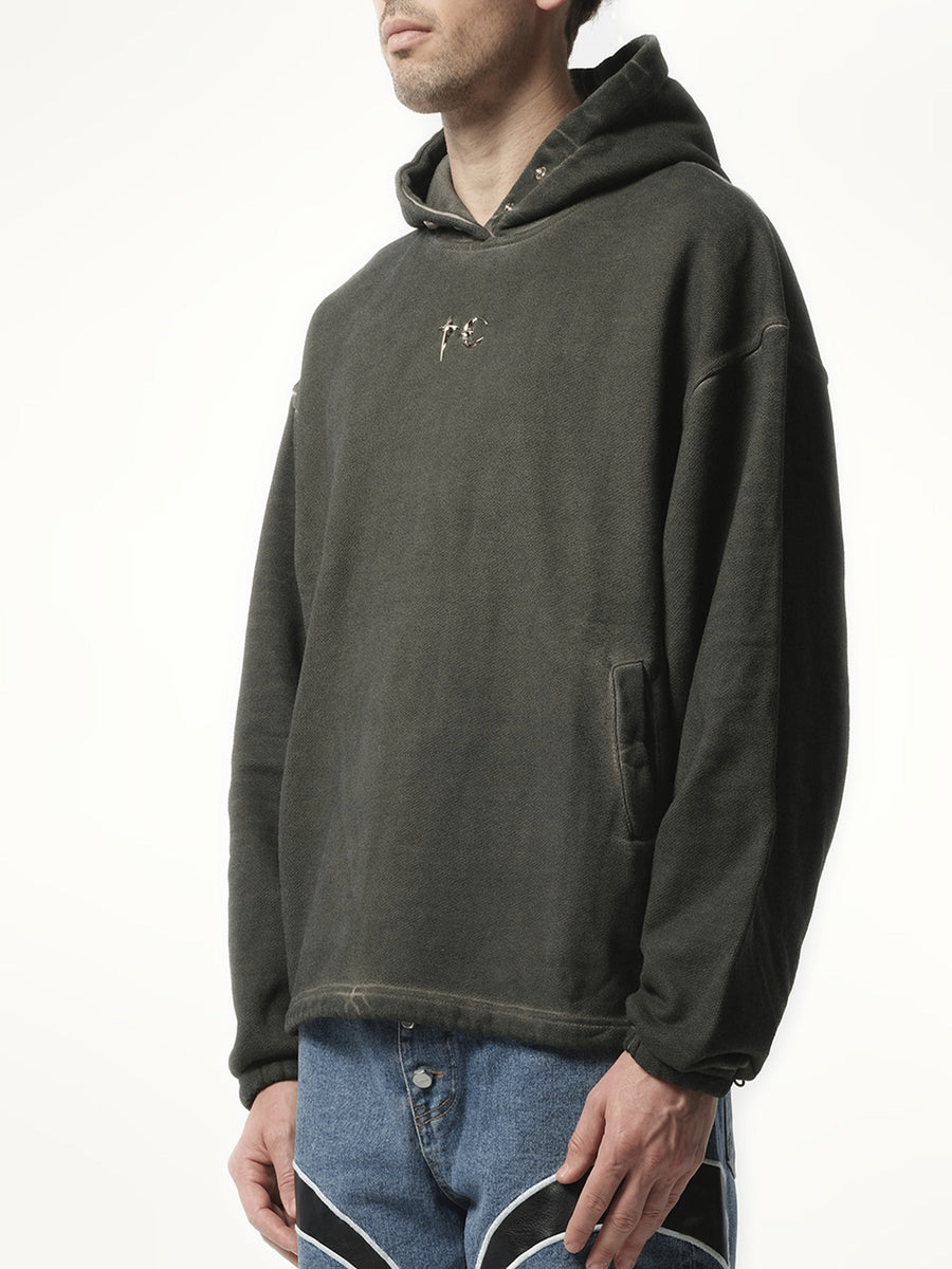 Thug Club Color Emblem Hoodie in Khaki