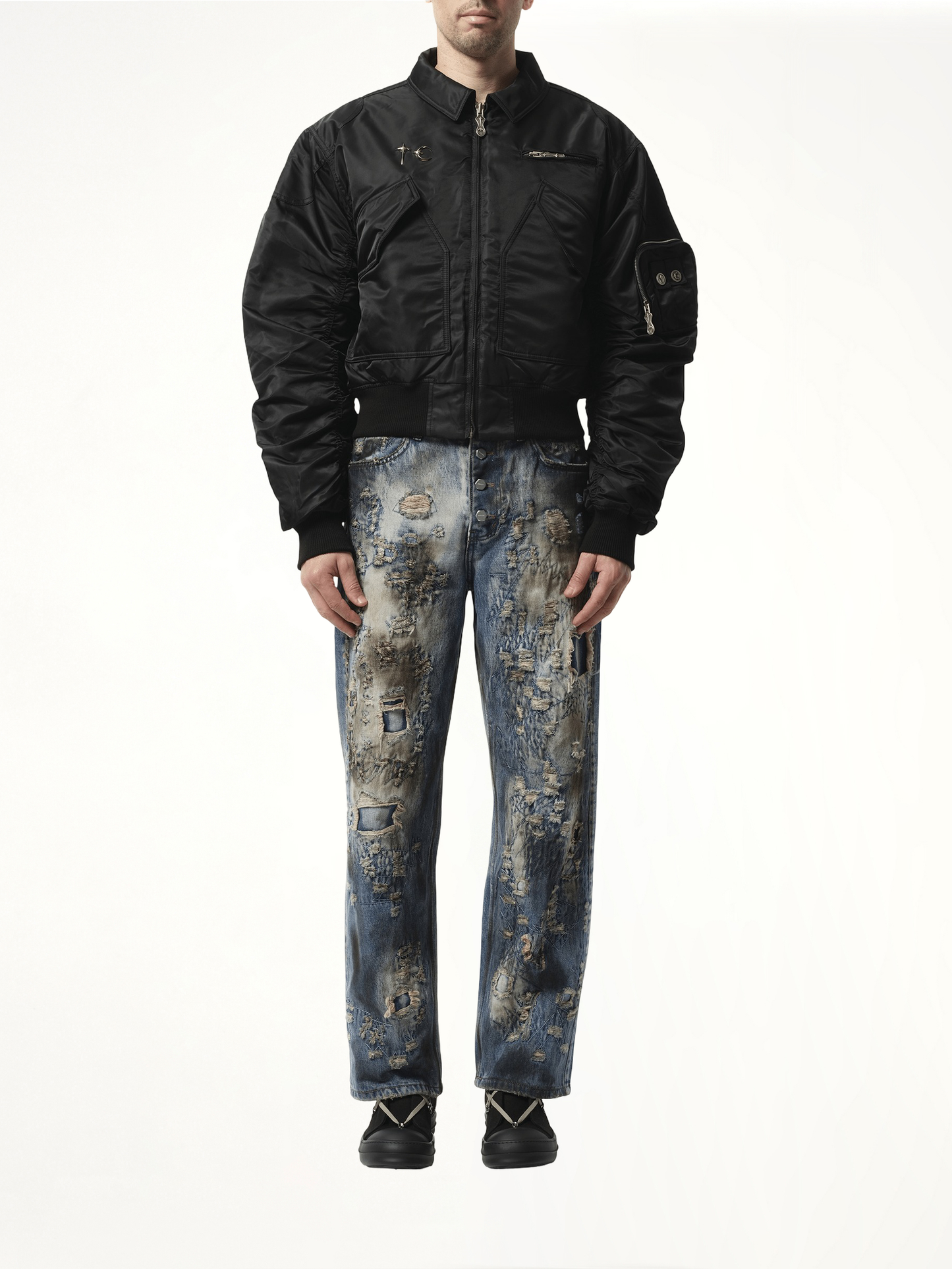 a wingless bird Jacket in Black