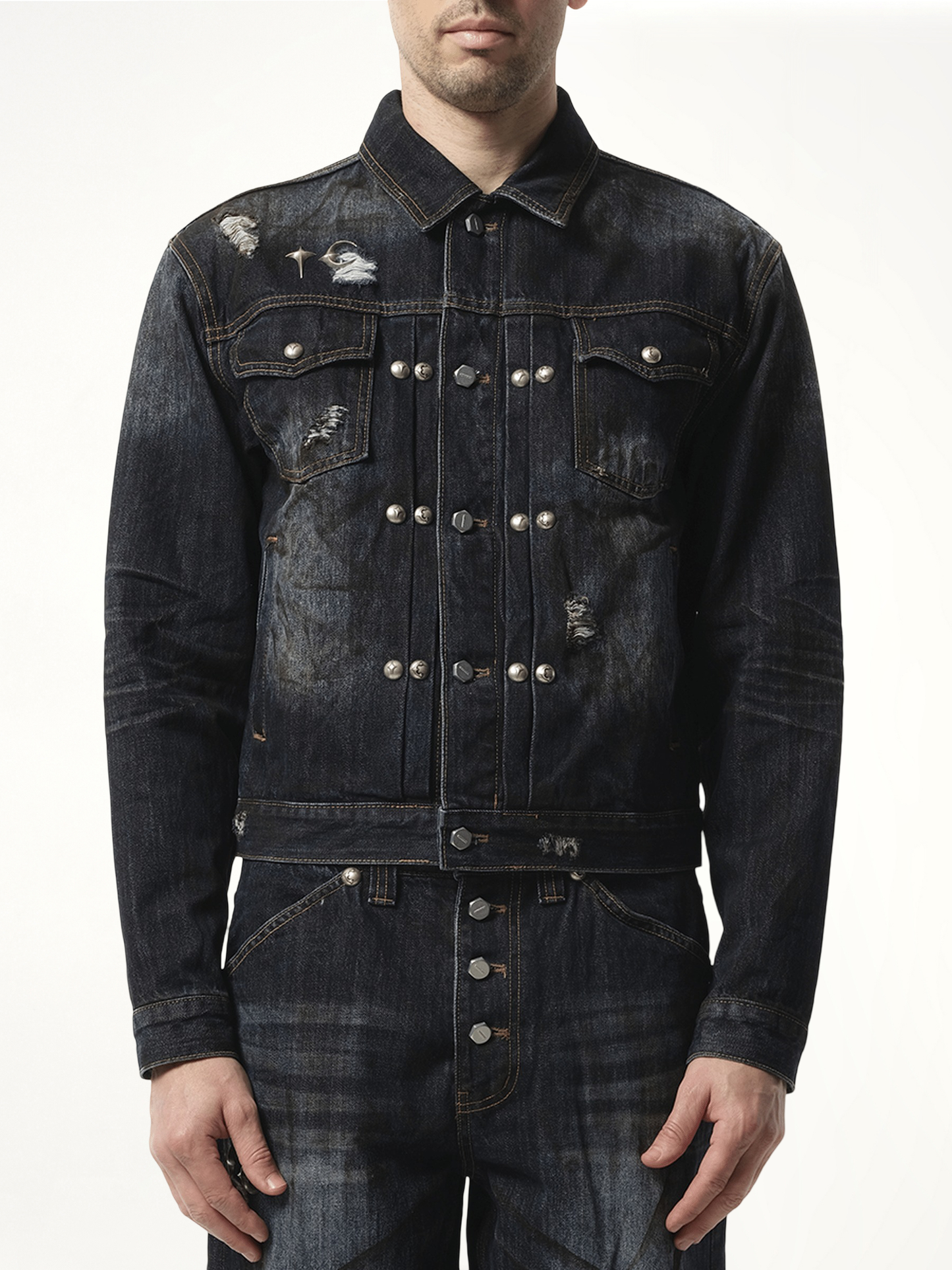 Burn Down Denim Jacket in Blue