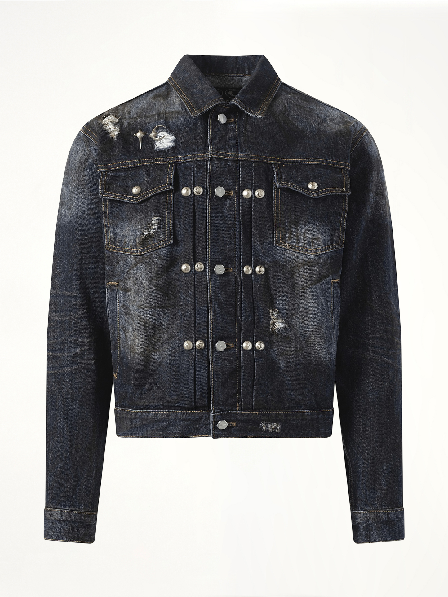 Burn Down Denim Jacket in Blue