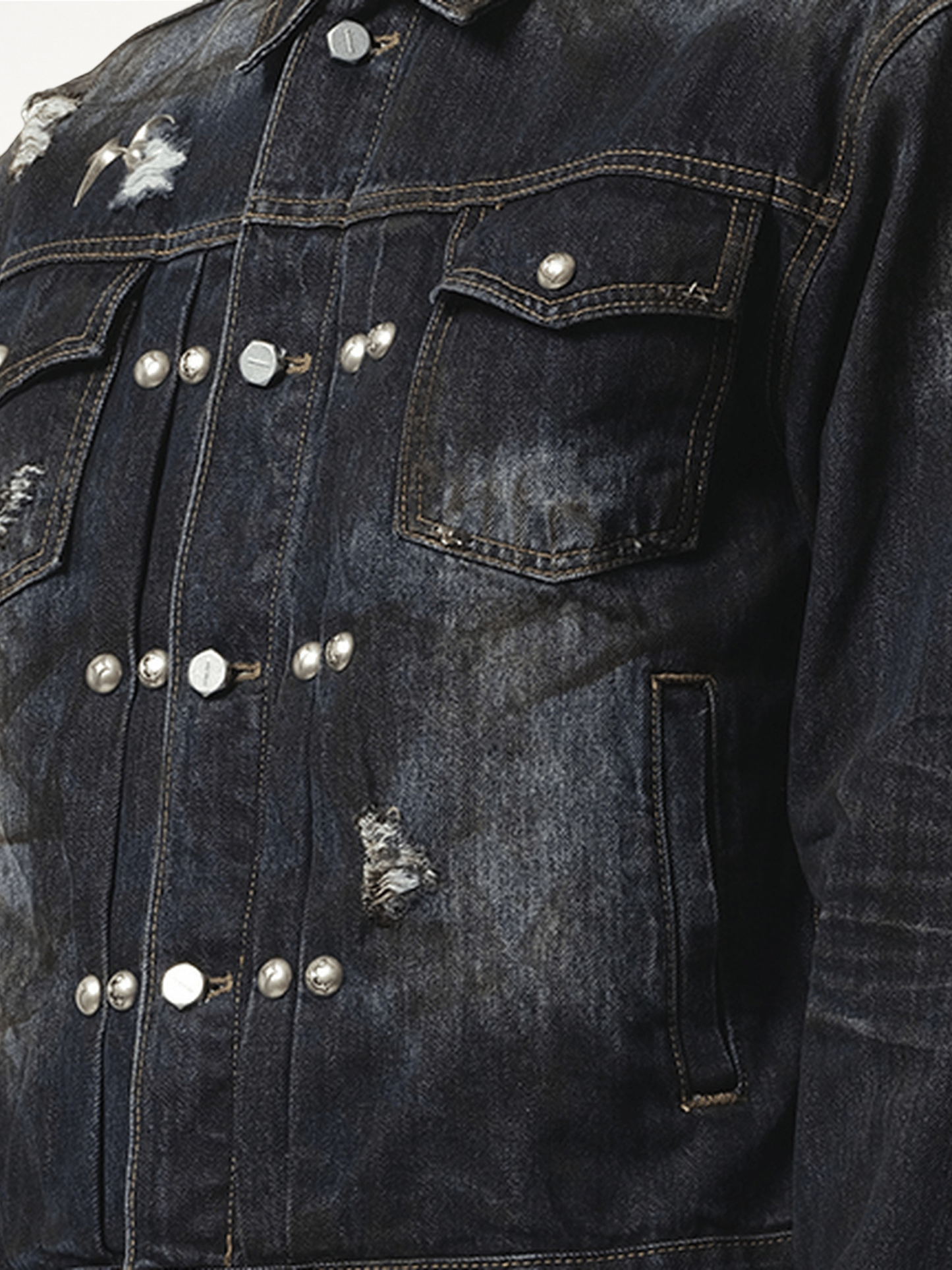 Burn Down Denim Jacket in Blue