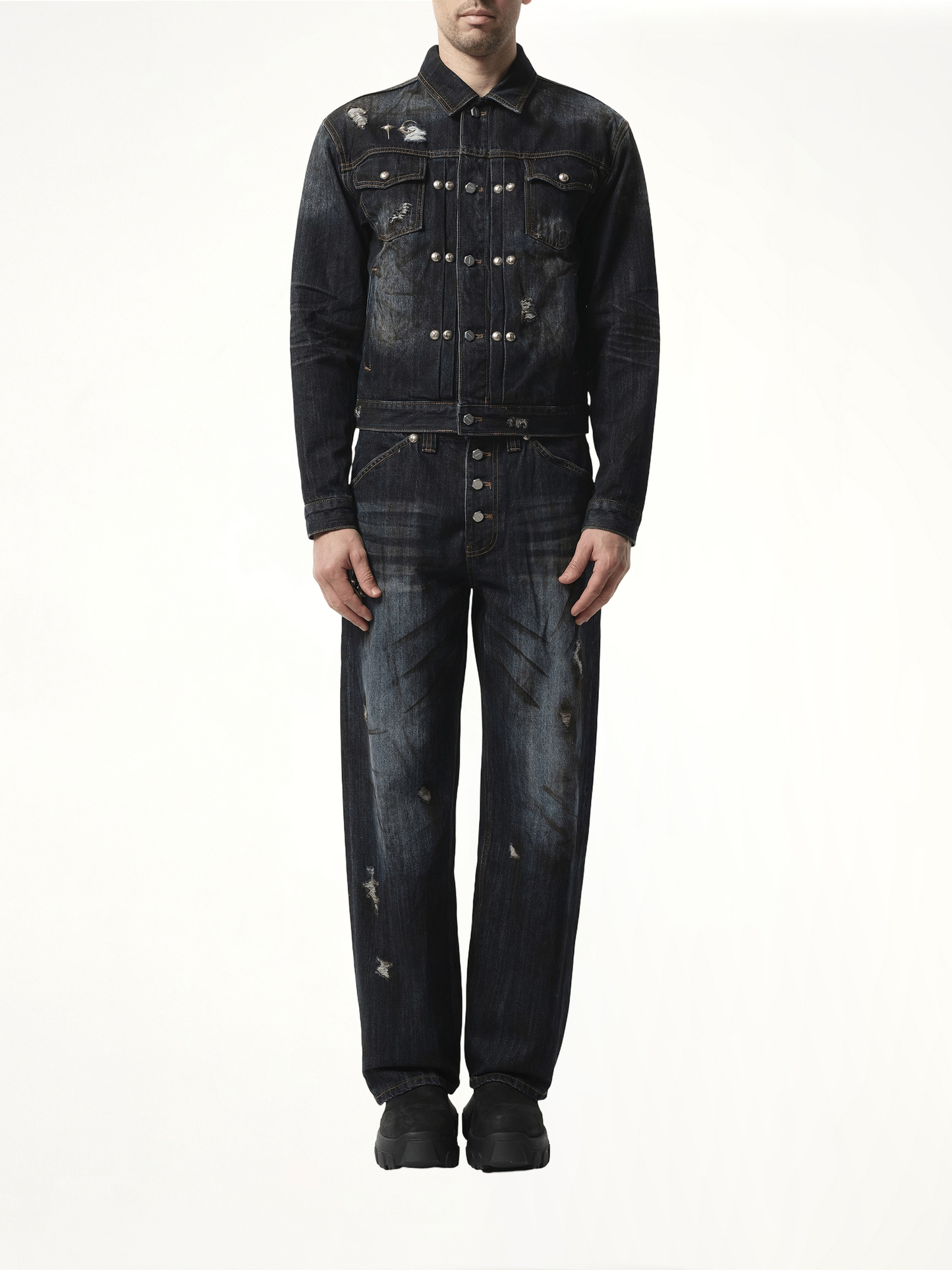 Burn Down Denim Jacket in Blue