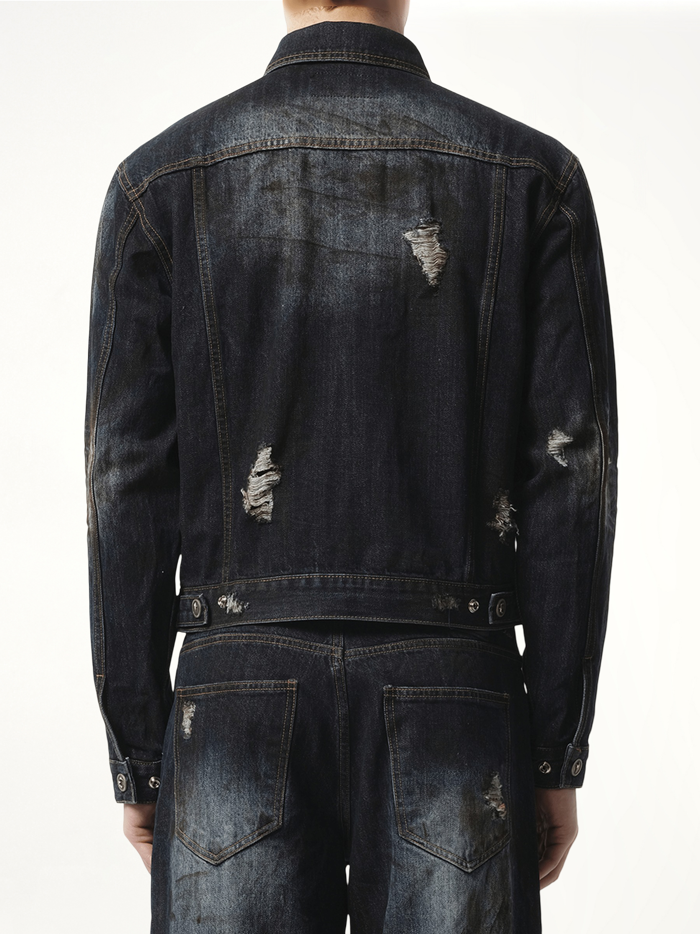 Burn Down Denim Jacket in Blue