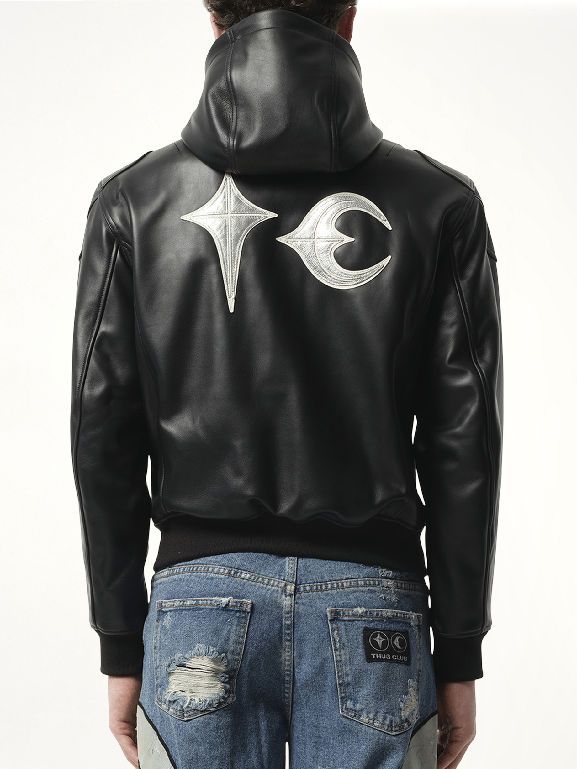 THUG CLUB Slim Rock Leather Jacket in Black | MARAIS THUG CLUB Slim Rock Leather Jacket in Black | MARAIS