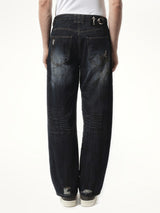 Thug Club Burn Down Denim Pants in Blue