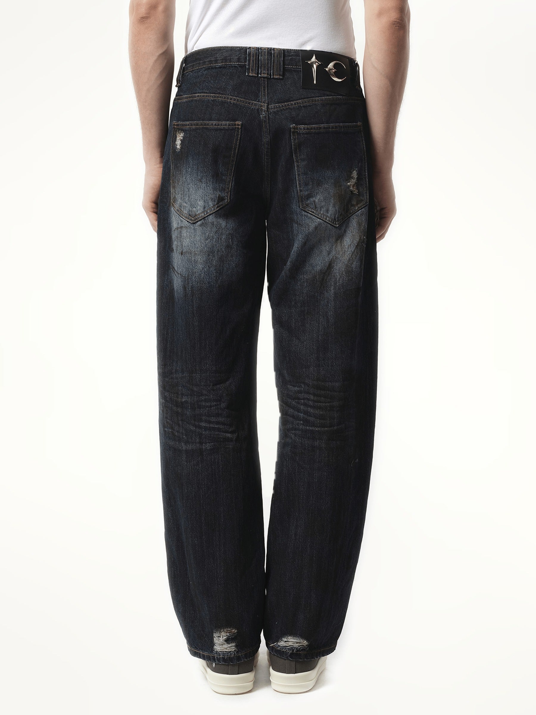 Thug Club Burn Down Denim Pants in Blue
