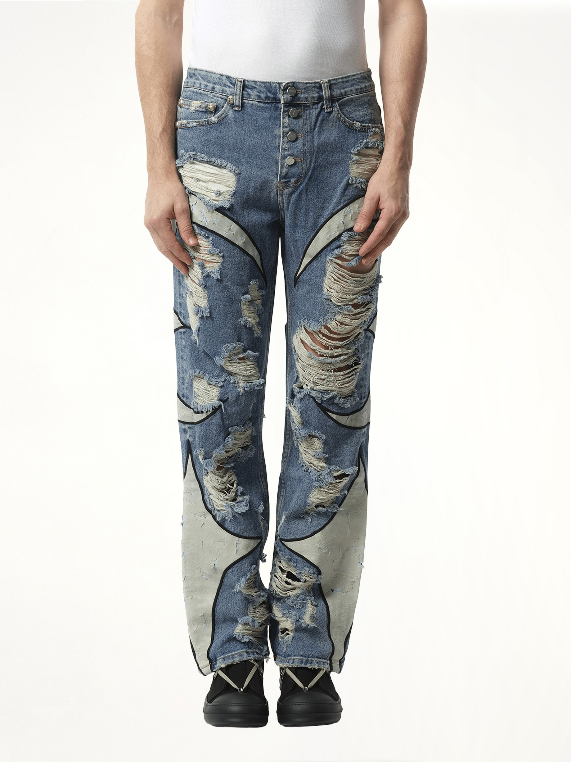 TC Leather Washing Denim Pants War Ver in Blue