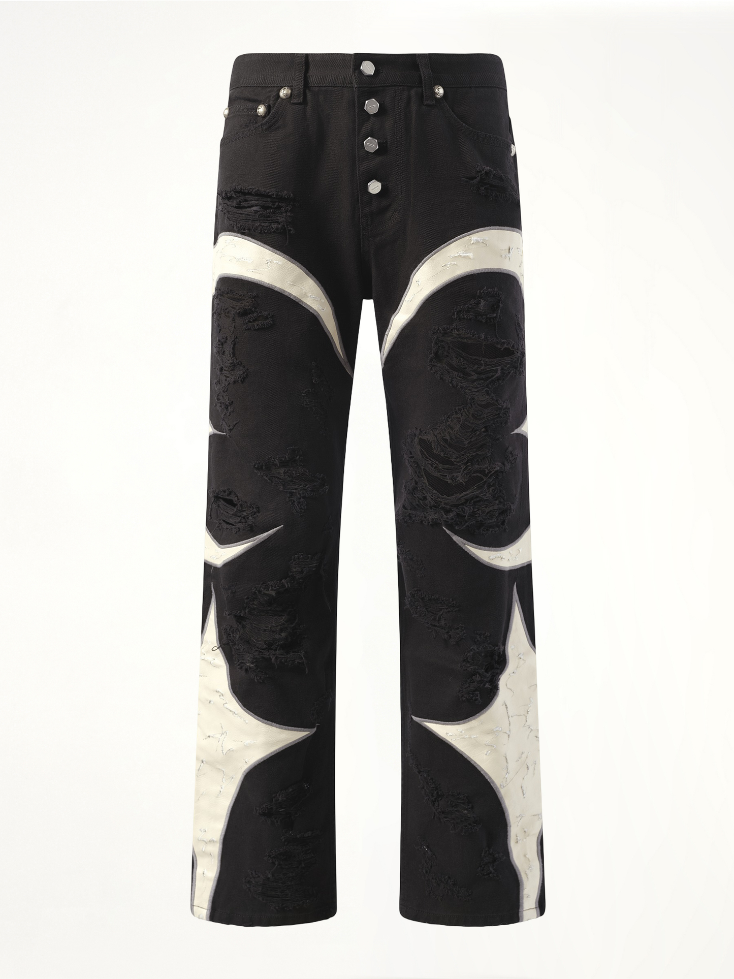 TC Leather Washing Denim Pants War Ver in Black