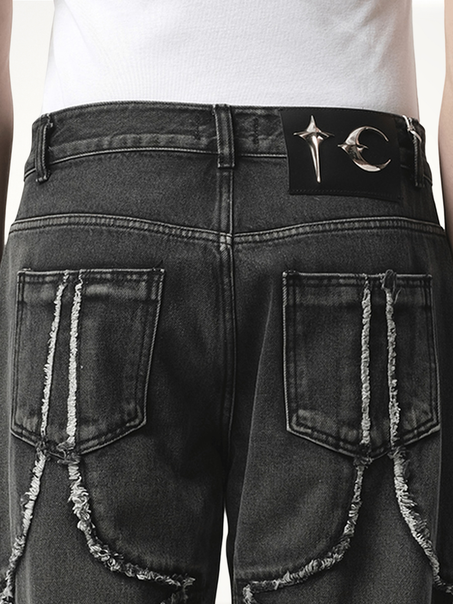 THUG CLUB -Tribal Denim Pants in Black |MARAIS — MARAIS