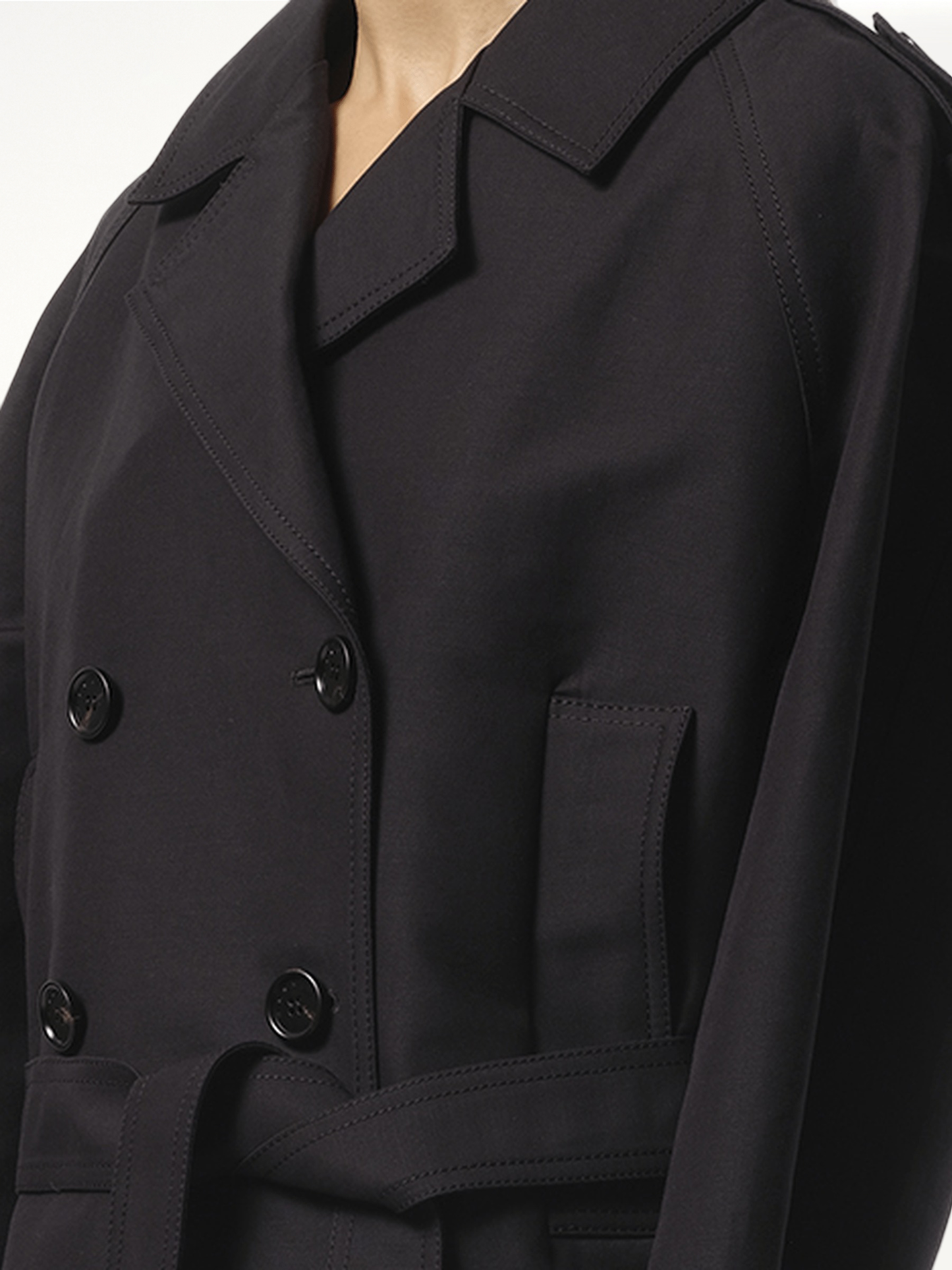 Short Trench Coat in Black