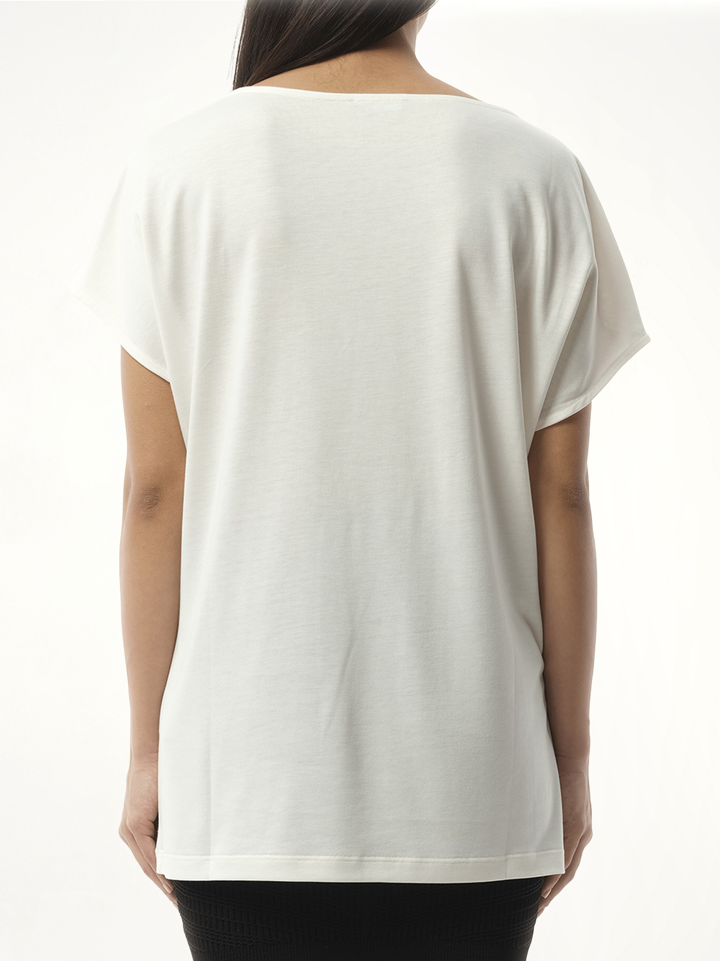 Boatneck Balmain Eye Print Top in White