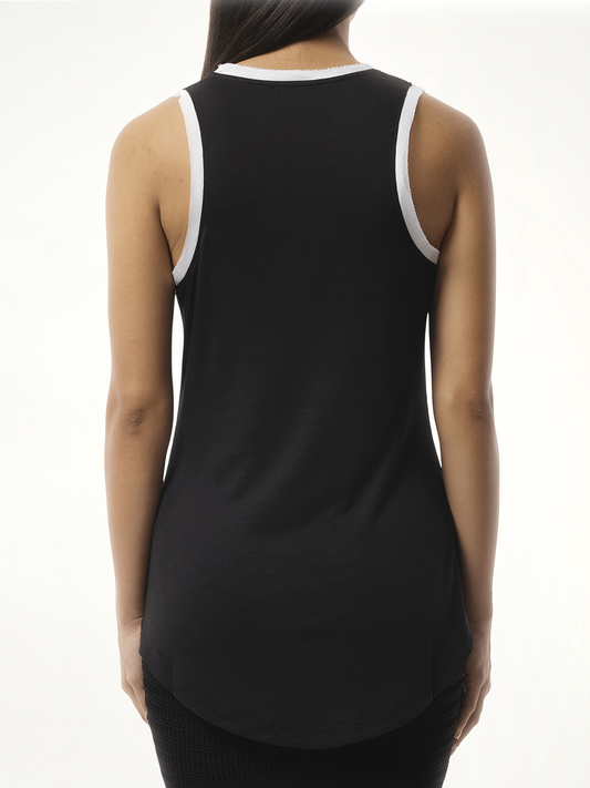 Balmain Beauty Print Jersey & Muslin Top in Black