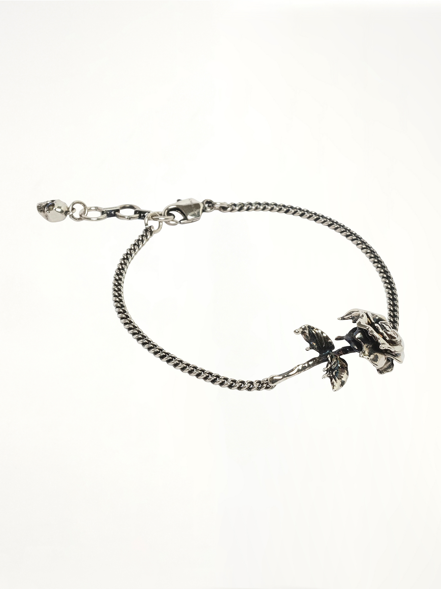 Dipped Rose Bracelet in Antique Silver