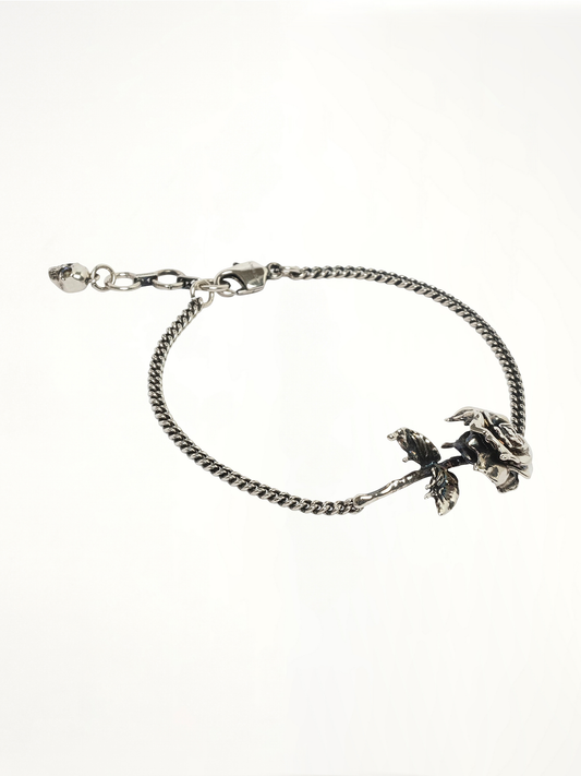 Dipped Rose Bracelet in Antique Silver