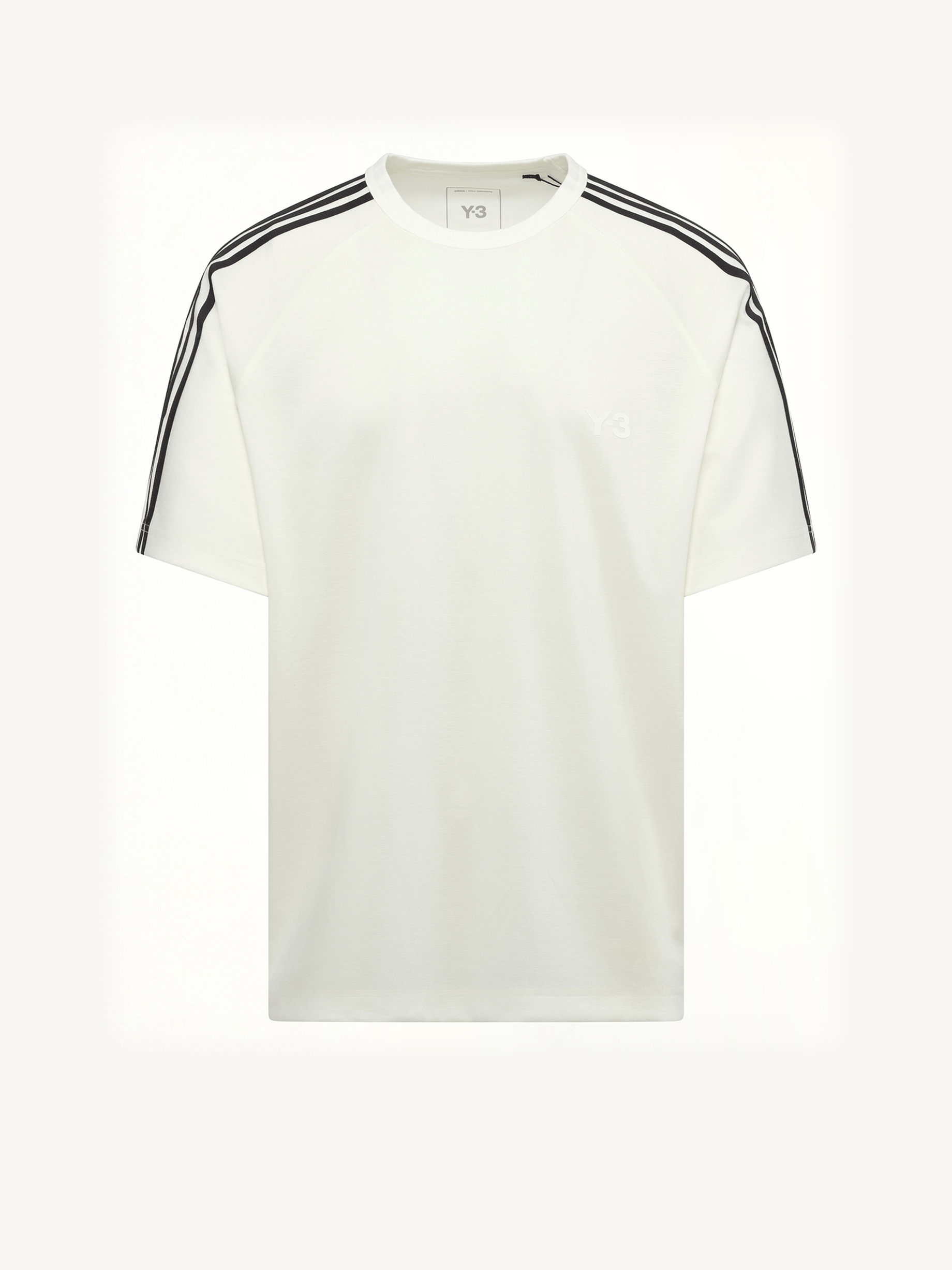 Wire Stripe Short Sleeve T-Shirt in White