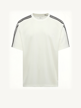 Wire Stripe Short Sleeve T-Shirt in White