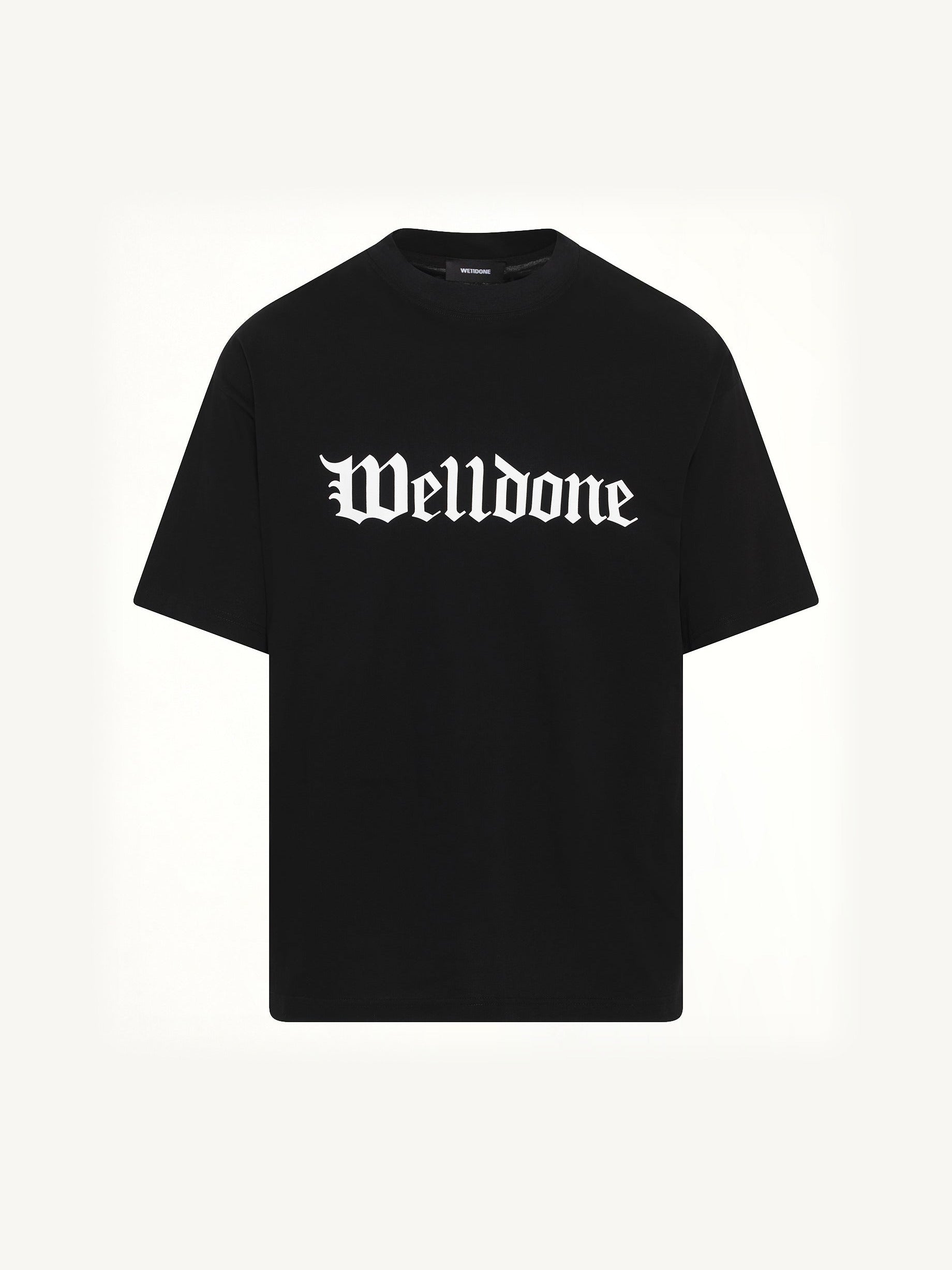 Gothic Logo Short-Sleeved T-Shirt in Black