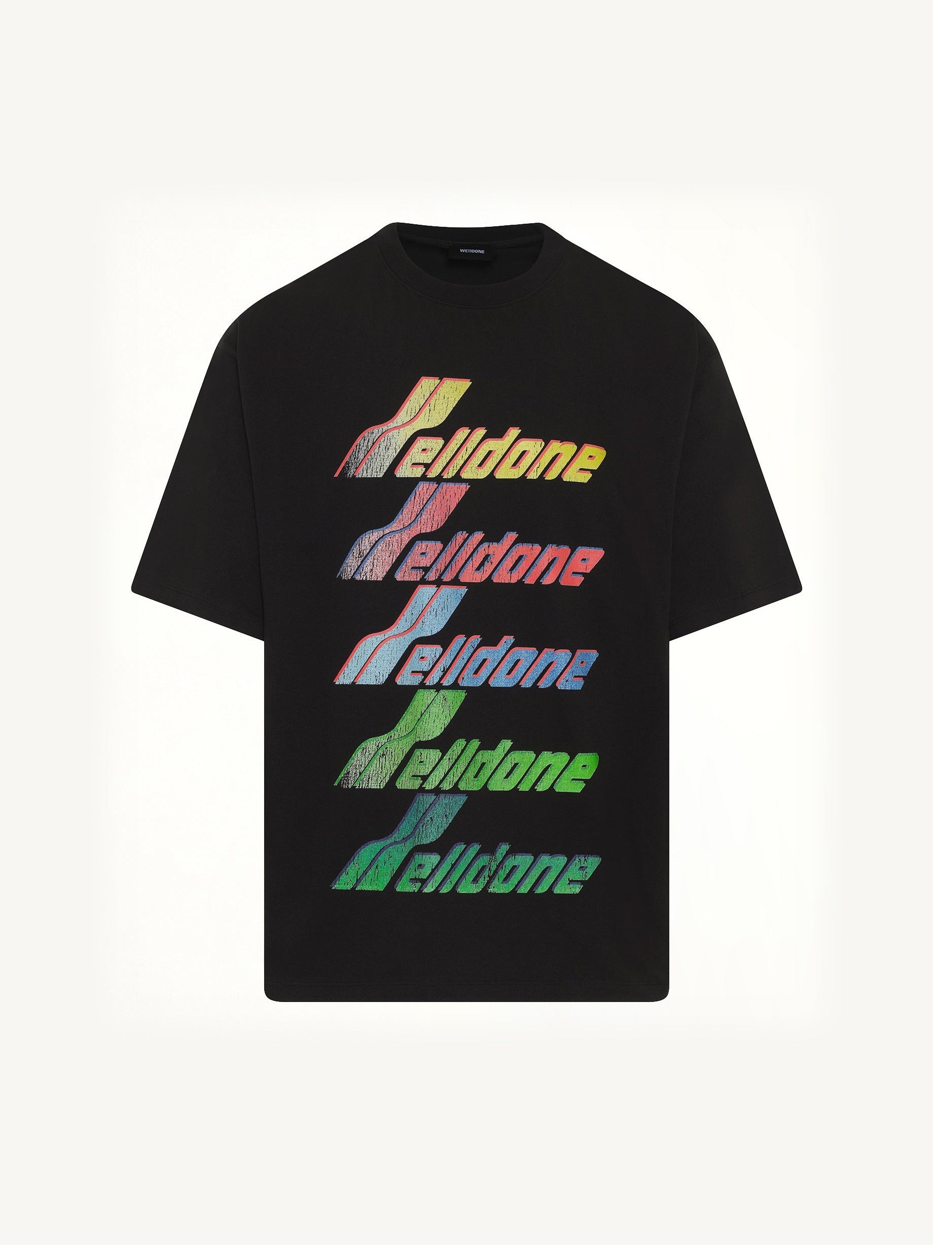 Multi Rainbow Logo T-Shirt in Black