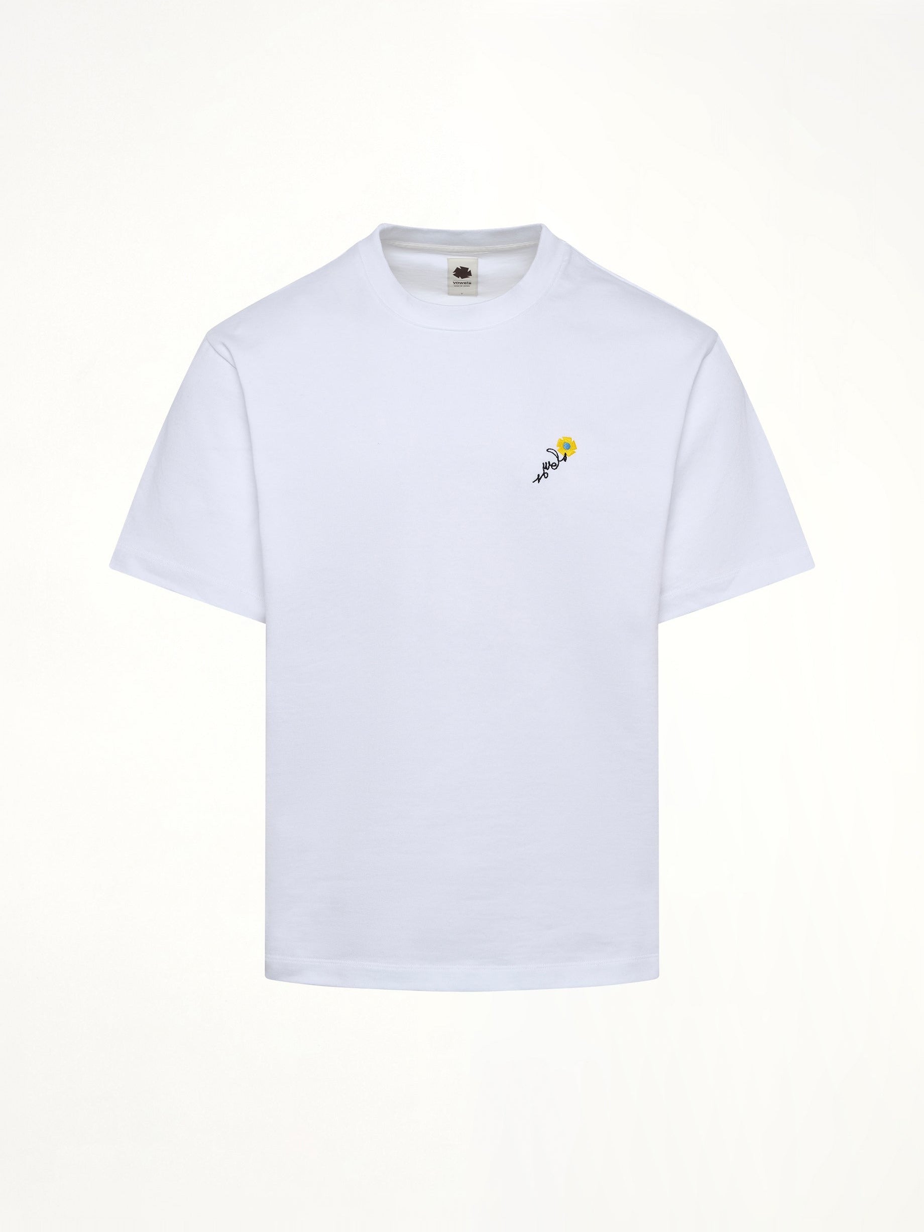 Floral Embroidered T-Shirt in White