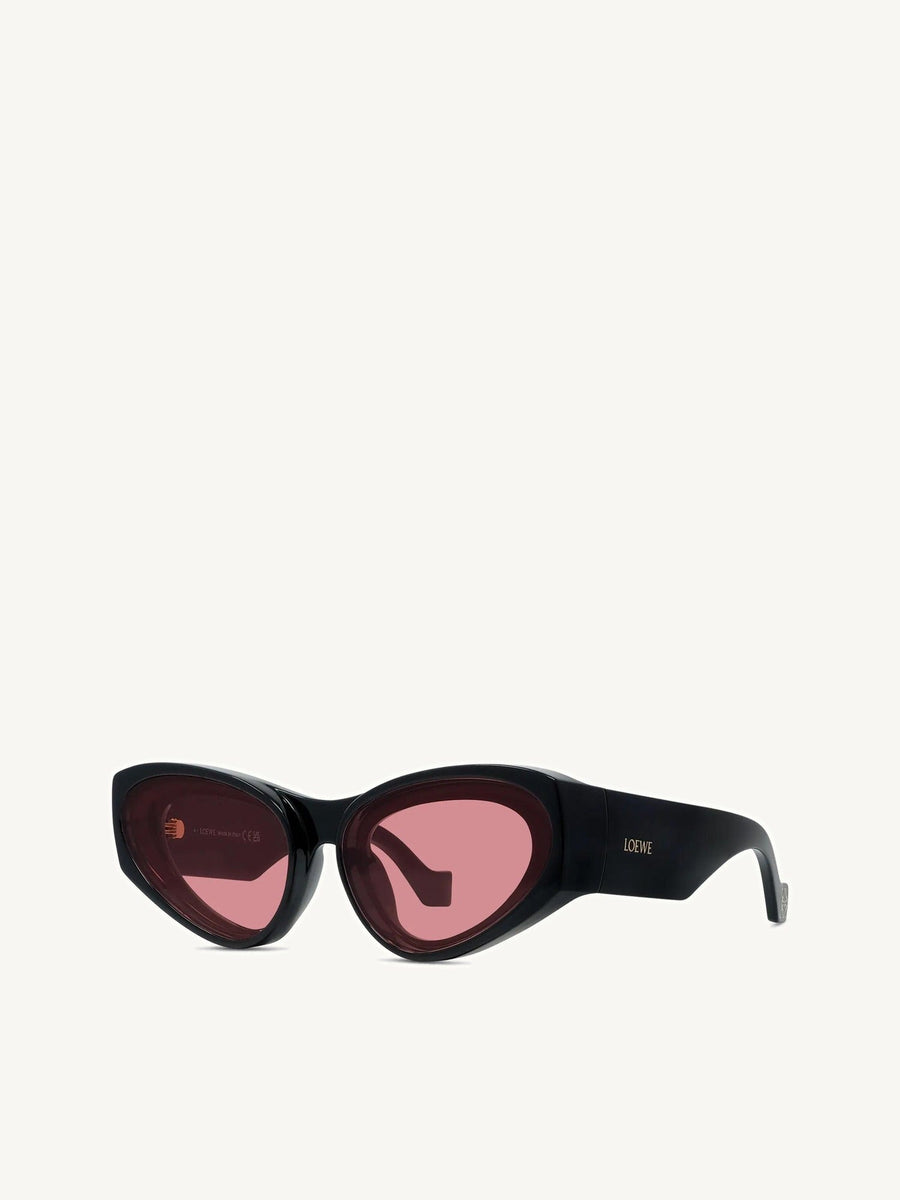 LW40171U INJECTED Sunglasses in Shiny Black/Red