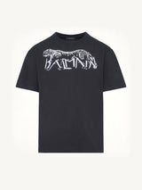 Leopard Print T-Shirt in Black/White