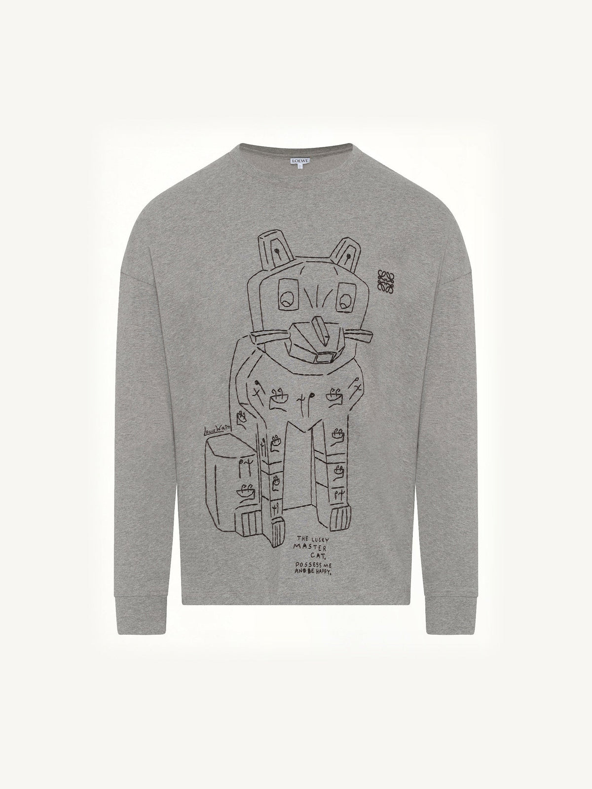 Louis Wain Long Sleeve T-Shirt in Grey Melange