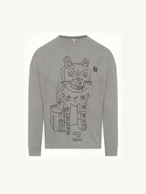 Louis Wain Long Sleeve T-Shirt in Grey Melange