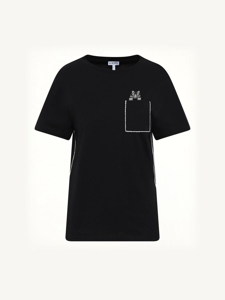 Louis Wain Regular Fit T-Shirt in Black