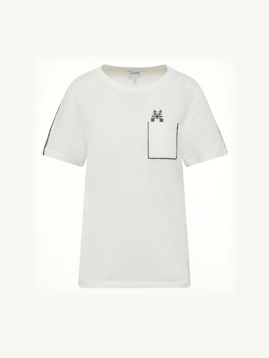 Louis Wain Regular Fit T-Shirt in White