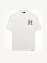 Western Initial T-Shirt in Flat White