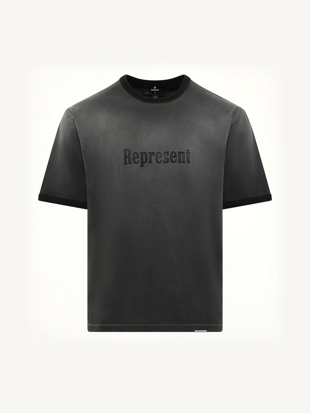 Represent Ringer T-Shirt in Stained Black