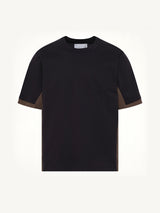 Cotton Typewriter x Cotton Jersey T-Shirt in Navy/Taupe