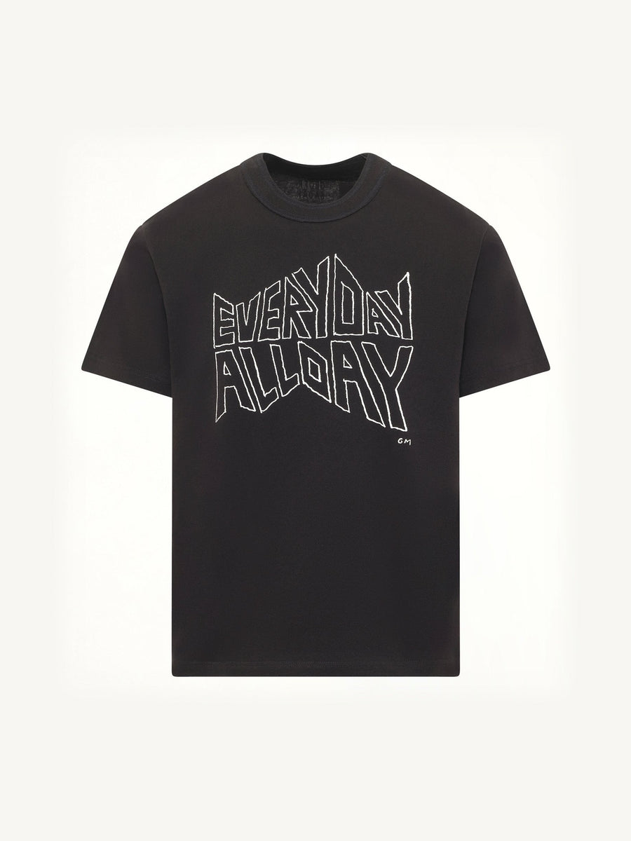 Geoff Sacai Print T-Shirt in Black