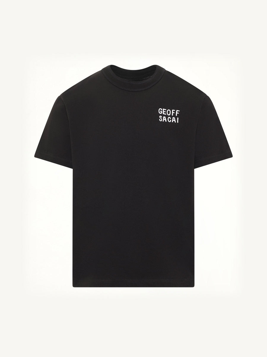 Geoff Sacai Embroidery T-Shirt in Black