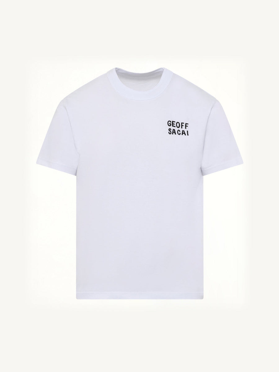 Geoff Sacai Embroidery T-Shirt in White